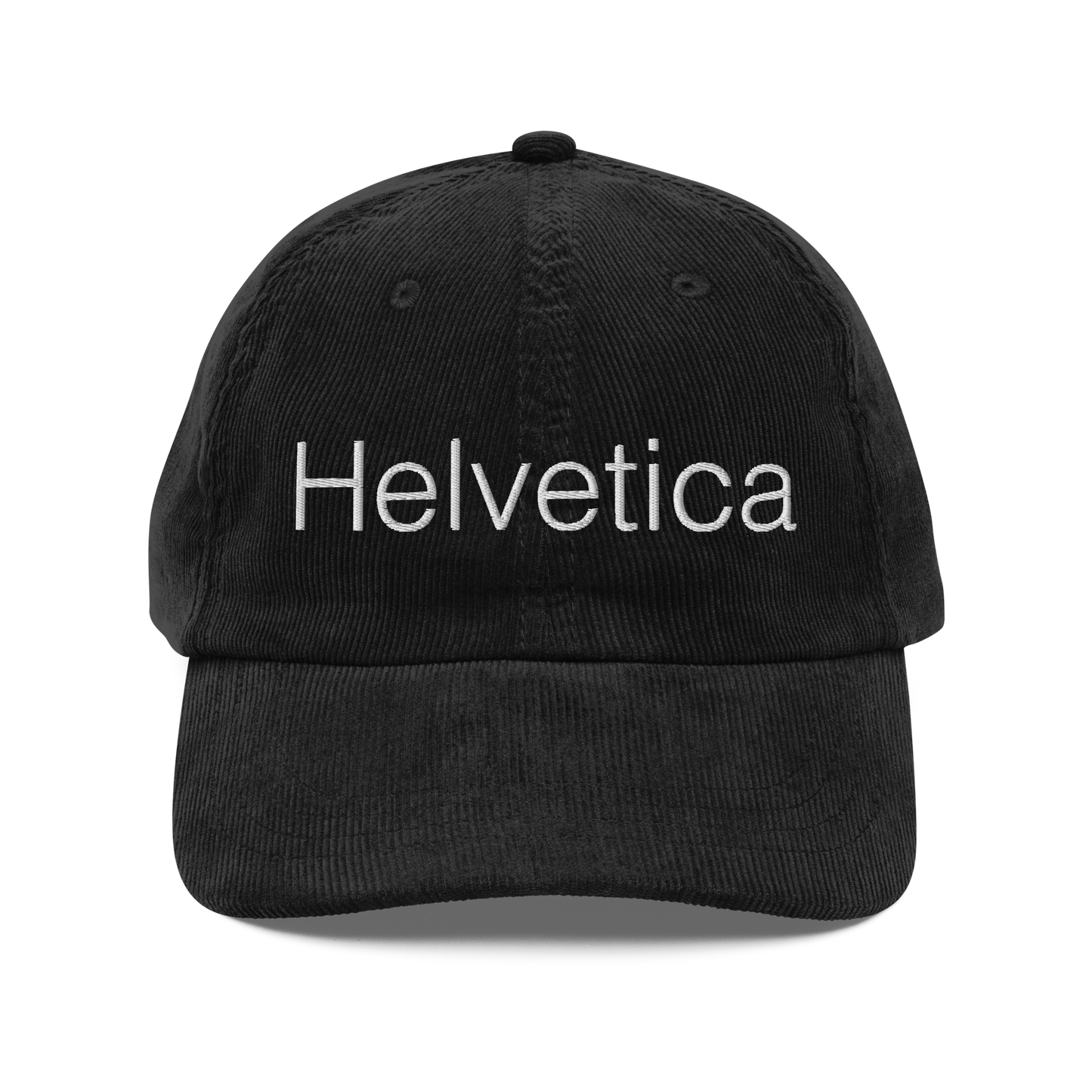Helvetica corduroy cap