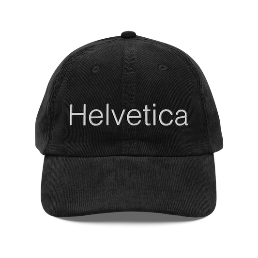 Helvetica corduroy cap